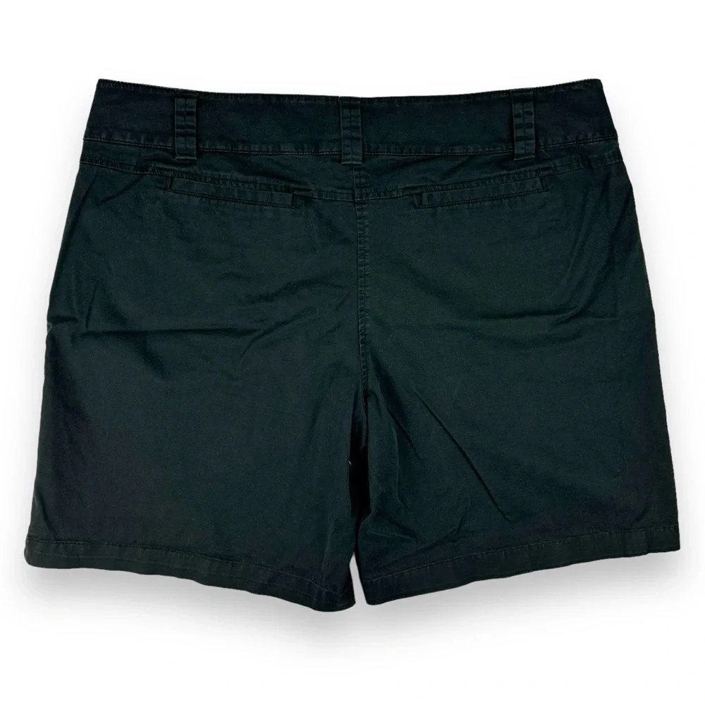 New York & Company Shorts Womens 18 Manhattan Chino Black Cotton Spandex Stretch